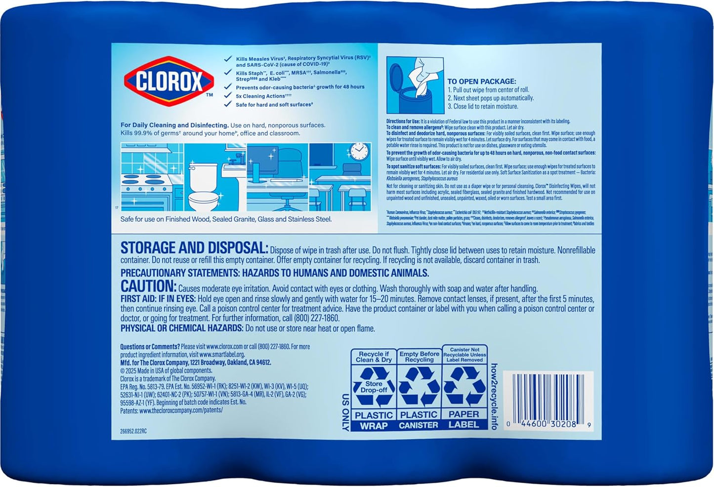 Clorox Disinfecting Wipes Value Pack, Cleaning Wipes, 75 Count Each, Pack of 3 (Package May Vary)