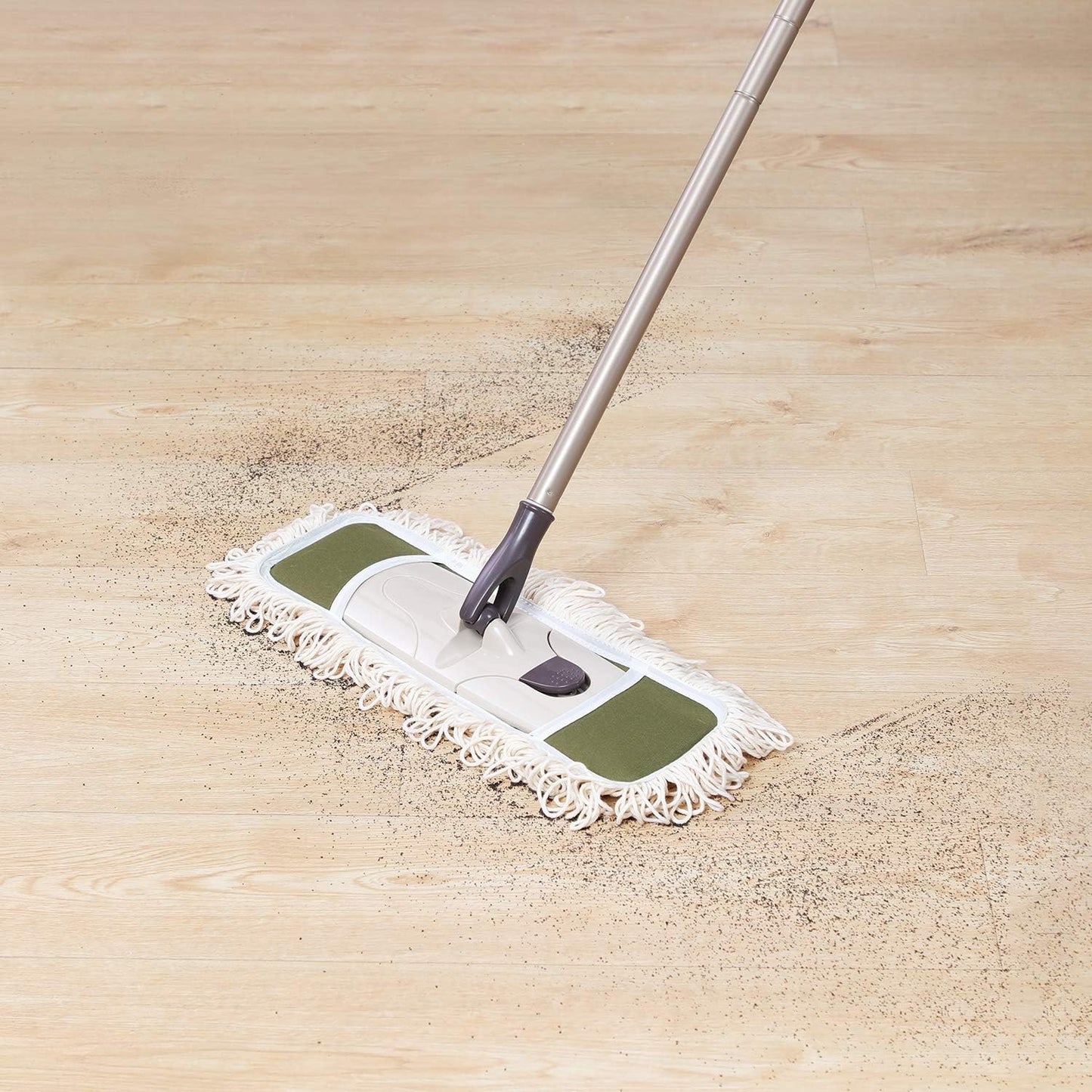 Eyliden Dust Mop with Reusable Washable Pads - One-Touch Pad Release, Height Adjustable Handle, Total 2 Mop Cloths, Wet Dry Mops for Floor Cleaning, Hardwood, Laminate, Tile Floor Push Dust Broom