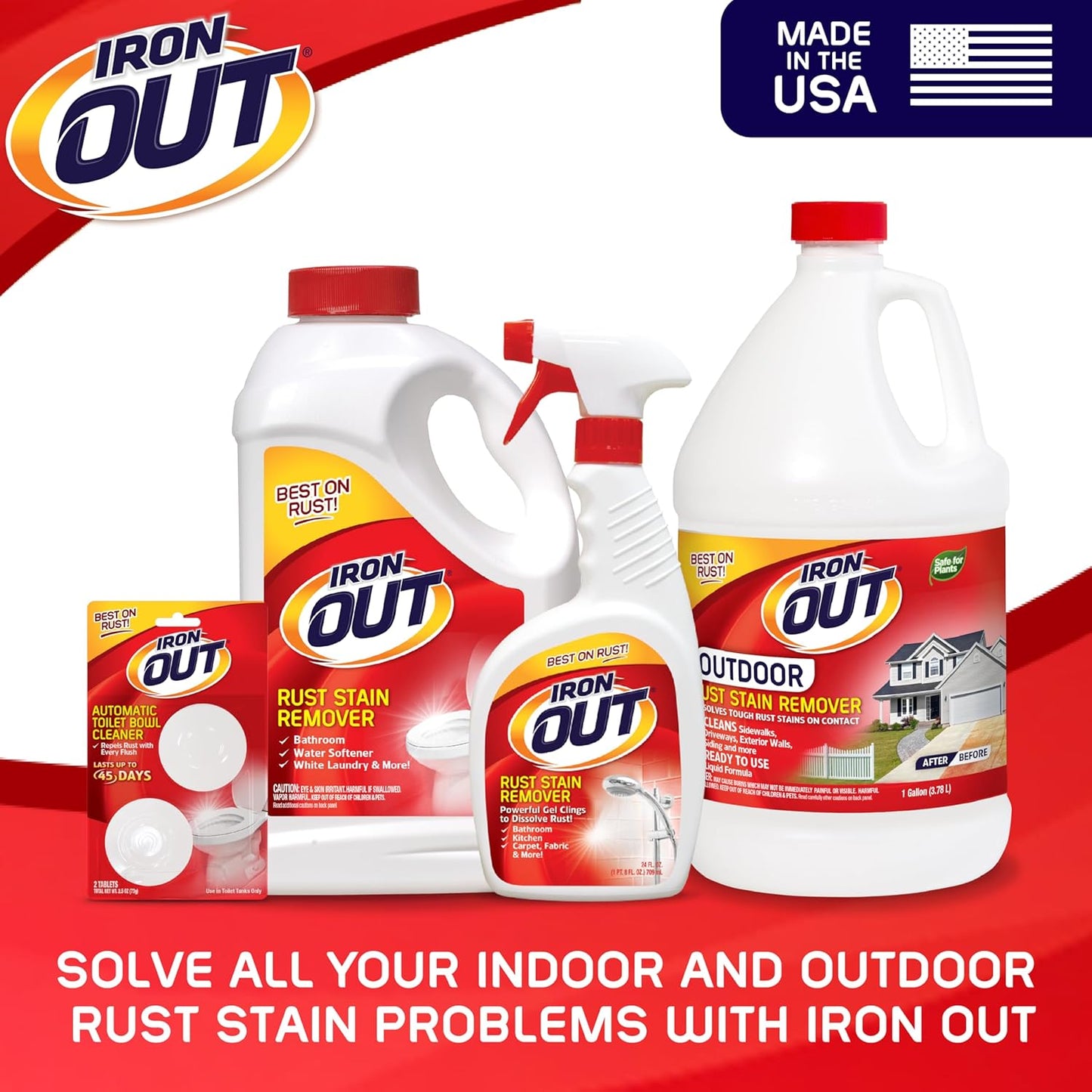 Iron OUT Automatic Toilet Bowl Cleaner Tablets, Helps Remove and Prevent Rust Stains with Every Flush, Lasts up to 45 Days, Made in the USA, 6 Tablets