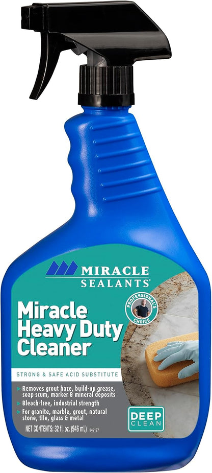 Miracle Sealants Miracle Heavy Duty Non-Acidic Cleaner, Tile & Stone Cleaner & Grout Haze Remover, Quart