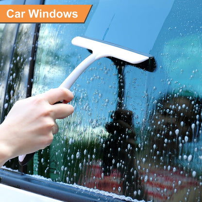 HARFINGTON 2pcs Shower Squeegee 8.7 Inch Length Water Blade Cleaner Tool Household Mirror Squeegee with Hole for Windshield Window Cleaning Glass Door, Green