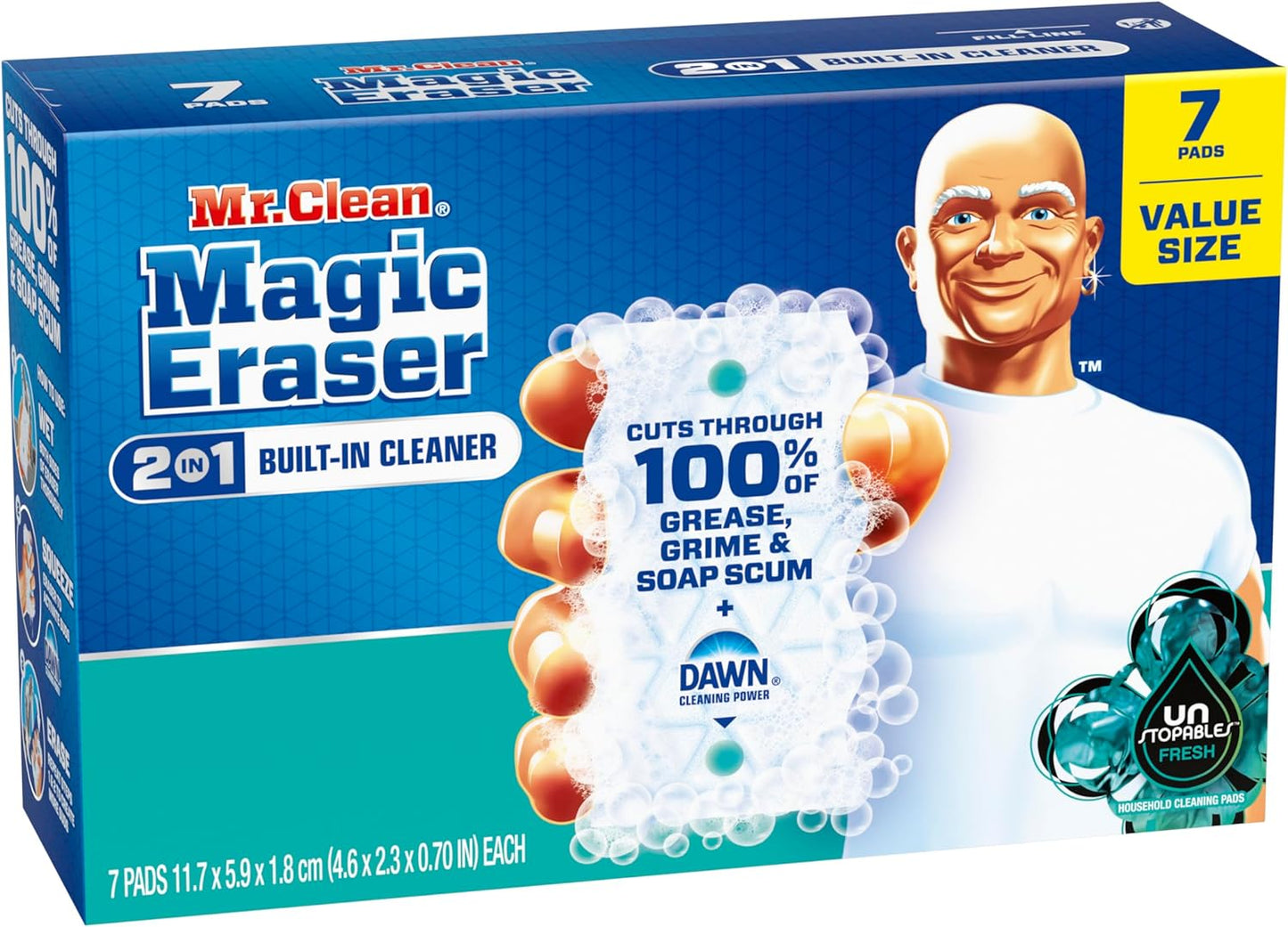 Mr. Clean Magic Eraser Foaming Sponge, All Purpose Cleaner, Dawn Cleaning Power, Wall, Sneaker, Oven Cleaner, Kitchen, Bathroom, Shower Cleaning Supplies, Scrubber, Ultra Foamy, 5ct