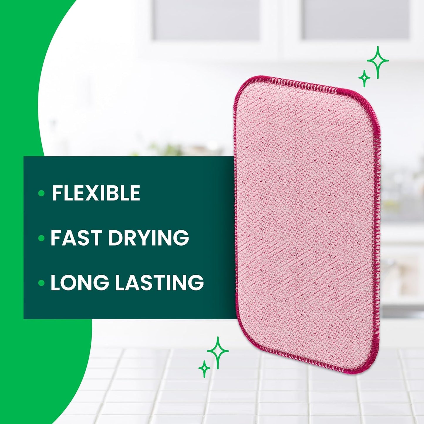 Scotch-Brite Stay Clean Scrubbing Dish Cloths, Rinses Clean and Dries Quick, 2 Non-Scratch Dish Cloths