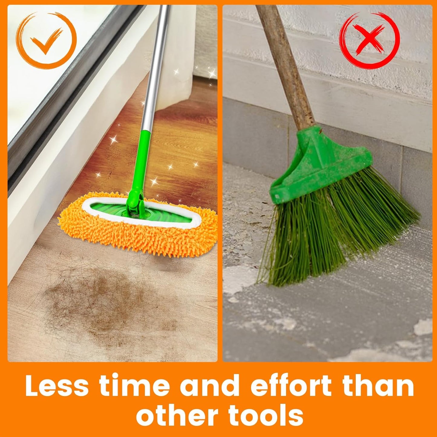 6Pcs Reusable Microfiber Mop Pads Compatible with Sweeper Mop, Replacement Wet Mopping pad Refills & Washable Dry Sweeping Cloths for Surface/Hardwood Floor Cleaning
