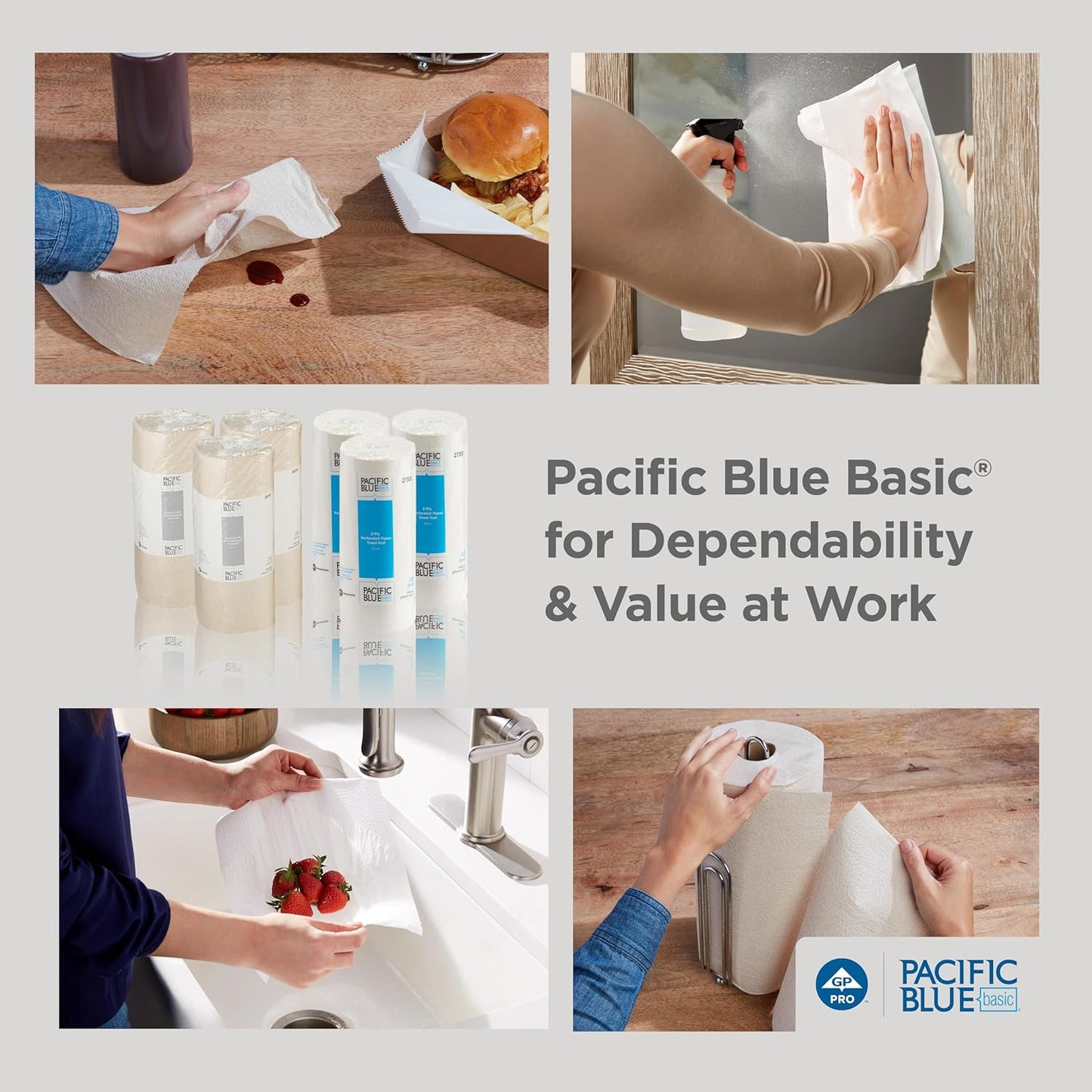 Georgia-Pacific Pacific Blue Select 2-Ply Perforated Roll Paper Towel, White, 85 Sheets Per Roll, 30 Rolls Per Case, 27385