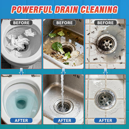 Drain Clog Remover, Crystal Lye Drain Opener, Hair Drains Clog Remover Unclog Bathroom and Kitchen Sinks, Drains, Shower Pipes, Removes Hair, Soap Scum, Blockages, 260g