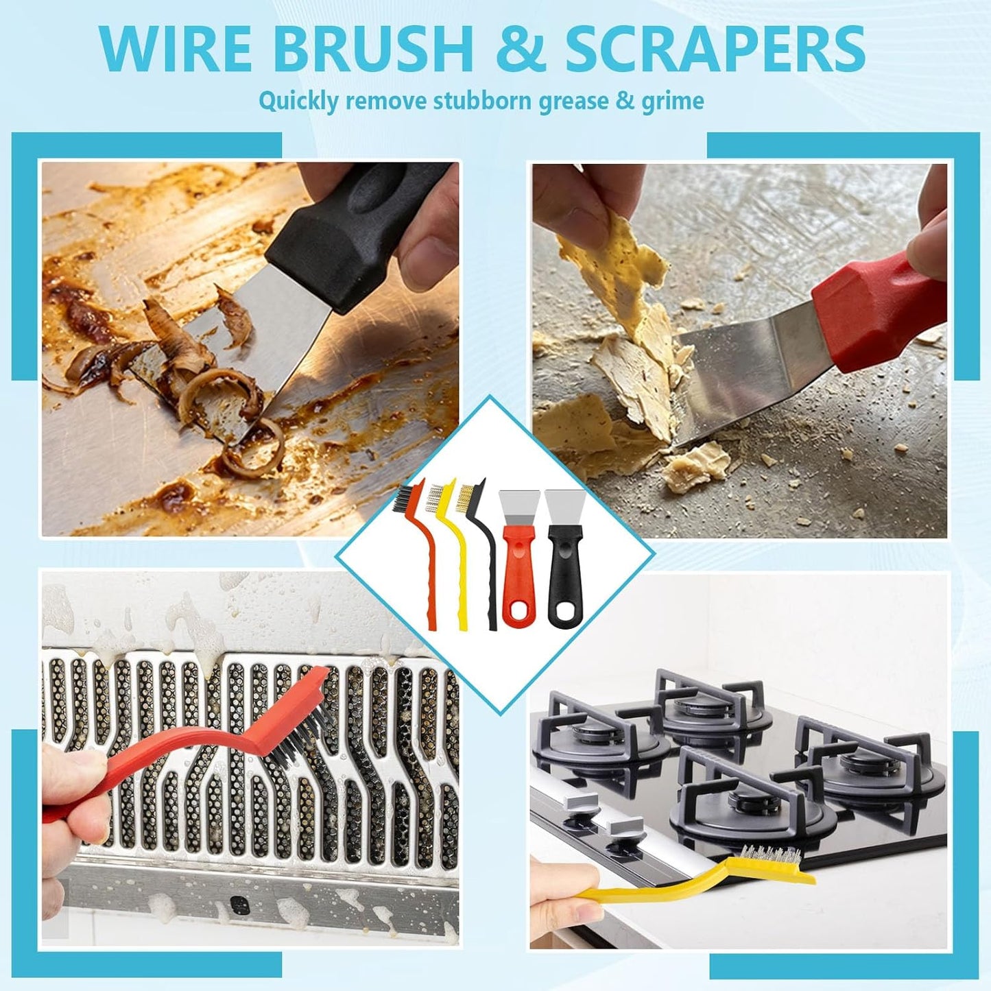 15PCS Crevice Cleaning Brush Set, Hard Bristle Grout Scrub Brushes, Multifunctional Gap Detail Cleaning Tools for Bathroom, Kitchen, Window Sill, Tile Corners & Household Deep Cleaning