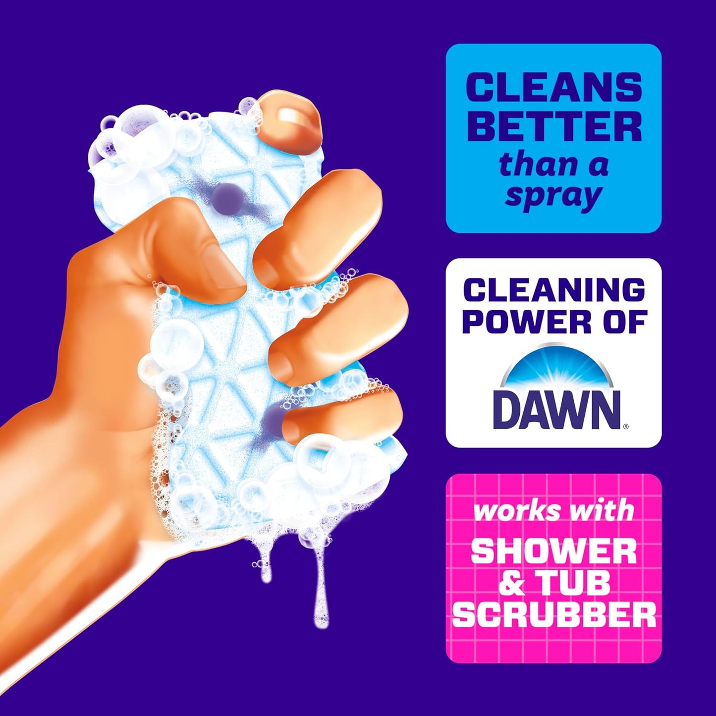 Mr. Clean Magic Eraser Sponge, Bathroom Cleaner, Shower Cleaner, Tub Cleaner, Soap Scum Remover, Bathroom Cleaning Supplies, Dawn Cleaning Power with Febreze Lavender Scent, 5ct