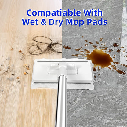 Snap-Grip Mini Mop with 39in Handle — INWEJIA Zero-Touch Gap Dust Cleaner & Locking Head, Disposable Lazy Mop Wet and Dry for Kitchen Bathroom Toilet Corners Window Wall Cleaning