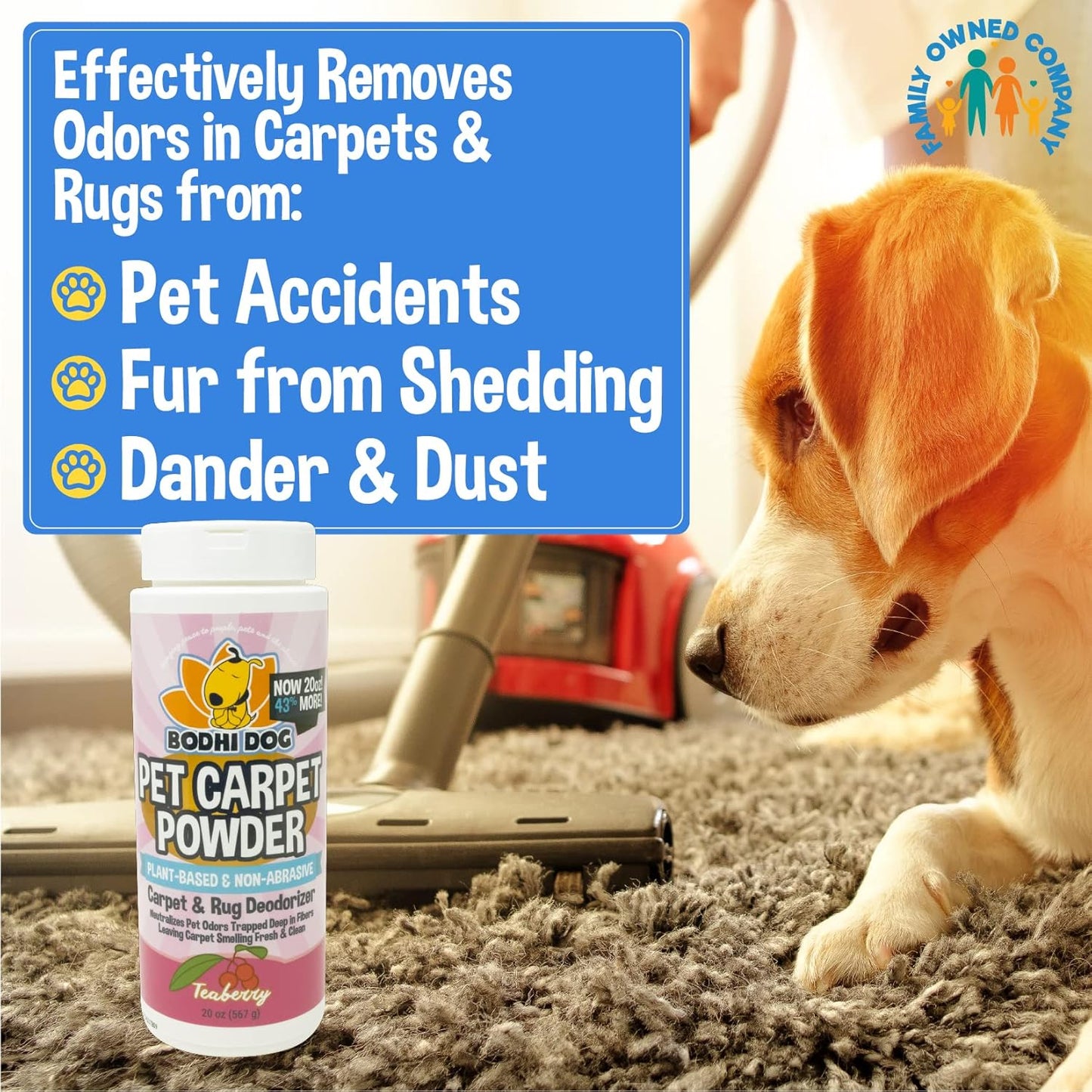 Bodhi Dog Carpet Powder Bundle - Three Scents - Fresh Linen + Teaberry + Cucumber Melon 20oz