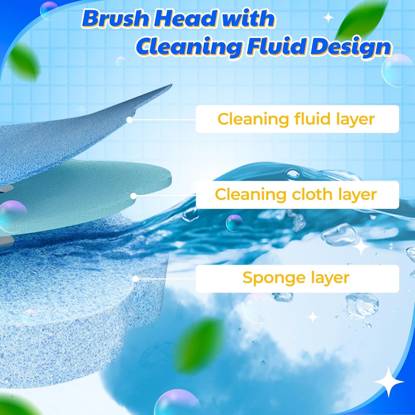 Disposable Toilet Cleaning Brush - Toilet Bowl Cleaner Wand and Holder Set with 60 Refills, Wall Mounted Clean Stick Brush Heads Kit with Handle for Bathroom Bathtub Cleaning System