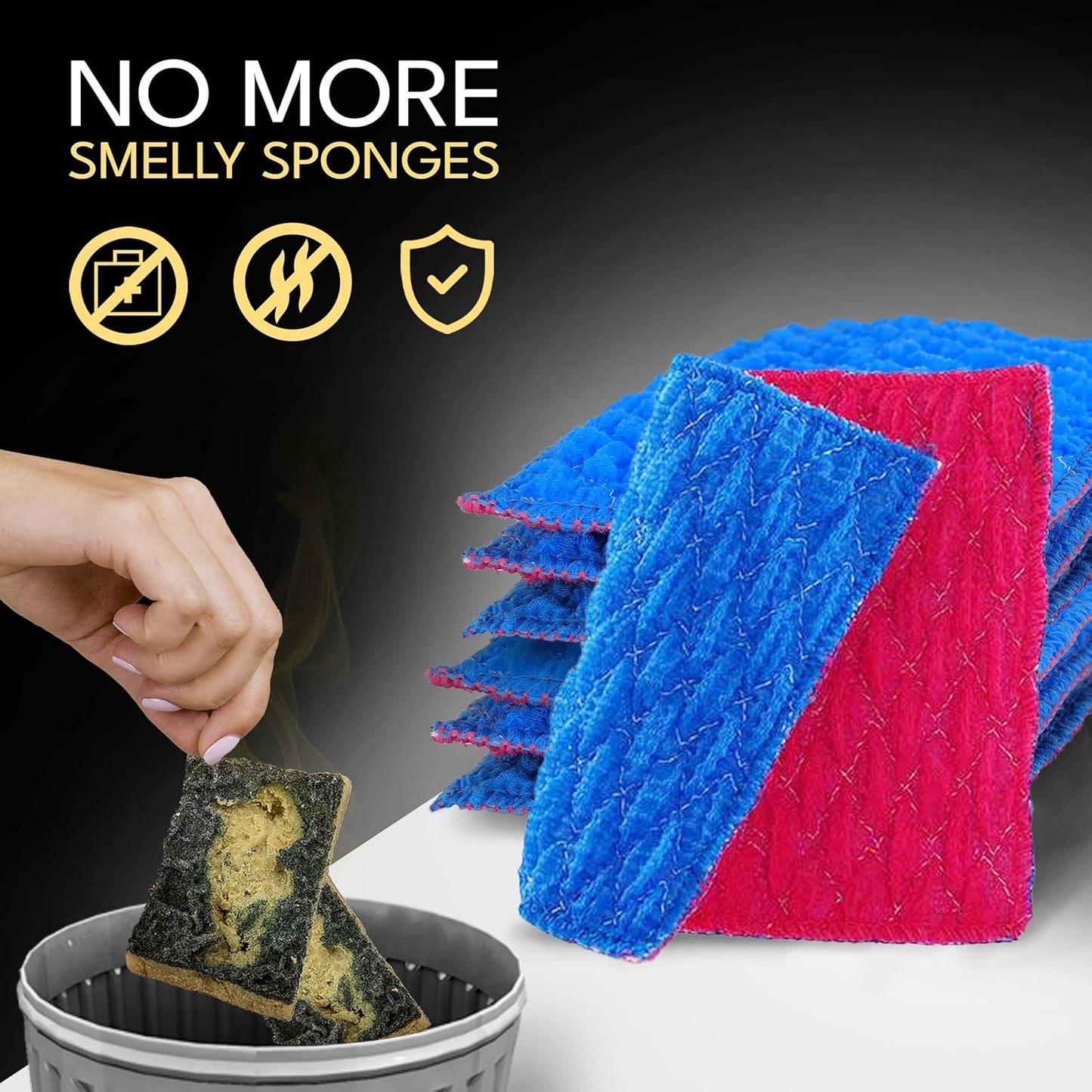 Durable Dish Cloth for Washing Dishes - Reusable Scouring Pad- Sponge Alternative for Non-Scratch Cleaning - for Dishes, Tiles, Floor and Other Surfaces - Pack of 3