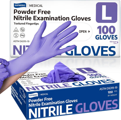 Supmedic Medical Soft Max™ Nitrile Disposable Gloves, 100 Ct Latex-Free Powder-Free Food Safe Cooking Cleaning Lab Exam Glove