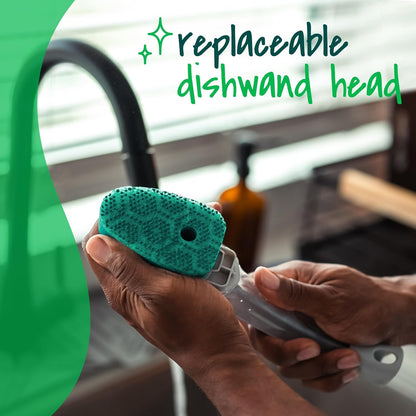 Scotch-Brite Heavy Duty Advanced Soap Control Dishwand Kit, Includes 1 Wand & 5 Refill Pads, Control Soap With A Button, Keep Your Hands Out Of Dirty Water