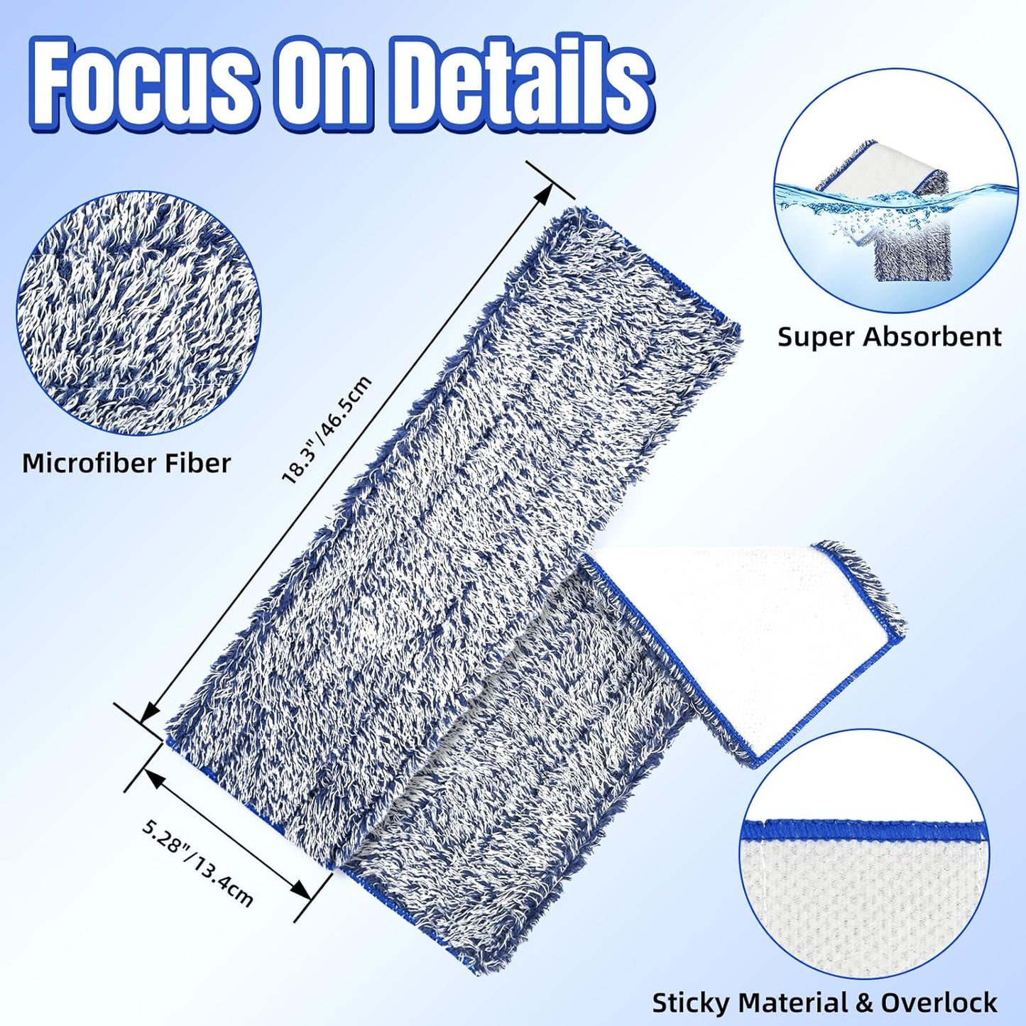 3 Pack Microfiber Dusting Pad for Bona Family of Mops, Washable & Reusable Pads for Bona Hardwood Floor Cleaner Mop, Mop Pads Refill for Hard Surface Floors