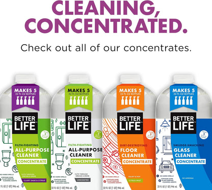 Better Life Floor Cleaner - Liquid Multipurpose Cleaner for Wood, Tile, Laminate, Vinyl, Bamboo - Hardwood Floor Cleaner for Mopping - Citrus Mint, 32 Fl Oz (Pack of 2)