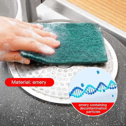 Heavy Duty Scour Pads Sponge Dish Scrubber Non-Scratch Green Reusable Household Scrub Pads for Kitchen and Dish Cleaning Tool (12Pcs)