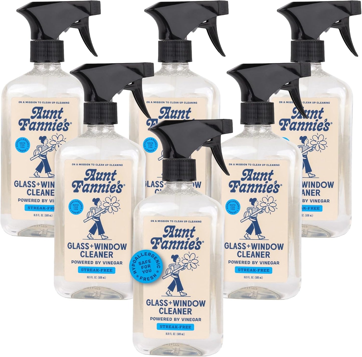 Aunt Fannie's Glass & Window Cleaning Vinegar Spray, Natural Streak-Free Spray, 16.9 Ounces (Pack of 1)