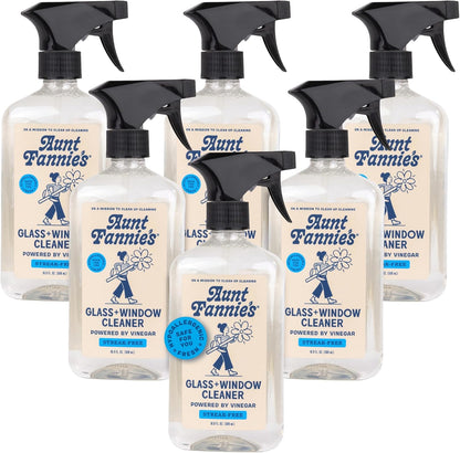 Aunt Fannie's Glass & Window Cleaning Vinegar Spray, Natural Streak-Free Spray, 16.9 Ounces (Pack of 1)