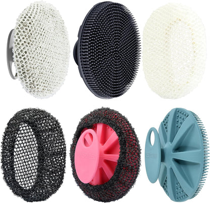 INNERNEED Food-Grade Soft Silicone Body Scrubber Shower Brush Handheld Cleansing Skin Brush, Gentle Exfoliating and Lather Well (Black)