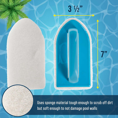U.S. Pool Supply Hand-Held and Pool Pole Attachment Scrub Brushes - Surface Scrubbing Scouring Sponge Pads - Clean Pool Tile Grout Walls, Vinyl Liners, Spas, Remove Stains, Kitchen Bathroom Tub Shower