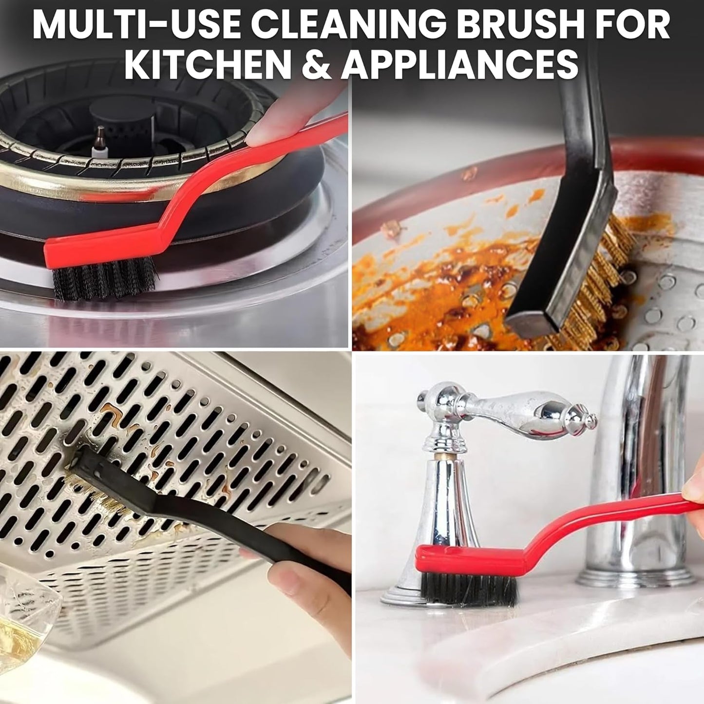 14 Pcs Crevice Cleaning Brush Set – Hard Bristle Cleaning Tools for Grout, Tile Floors, Gaps & Narrow Spaces – Multi-Purpose Grout Scrub Brush for Cleaning Bathroom, Shower, Window Tracks, Kitchen