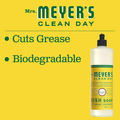 MRS. MEYER'S CLEAN DAY Liquid Dish Soap, Lemon Verbena, 16 fl. Oz