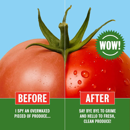 Rebel Green Fruit & Veggie Clean - Plant-Based Produce Cleaner - Natural Fruit and Vegetable Wash with No Aftertaste - Dirt & Grime Removal - Made with Organic Extracts of Citrus - 16 FL OZ