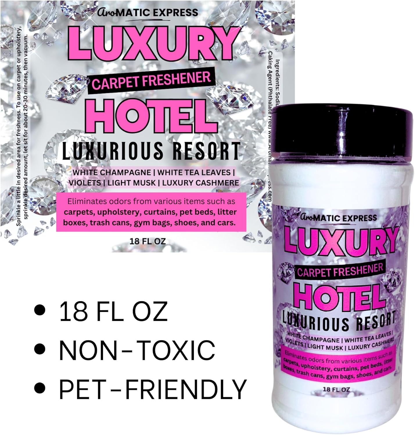 18oz Luxury Hotel Strong Scented Carpet Freshener | Odor Eliminator | Pet Odor Deodorizing Powder | Upholstery Odor Powder | Birthday Gift | New Home Gift