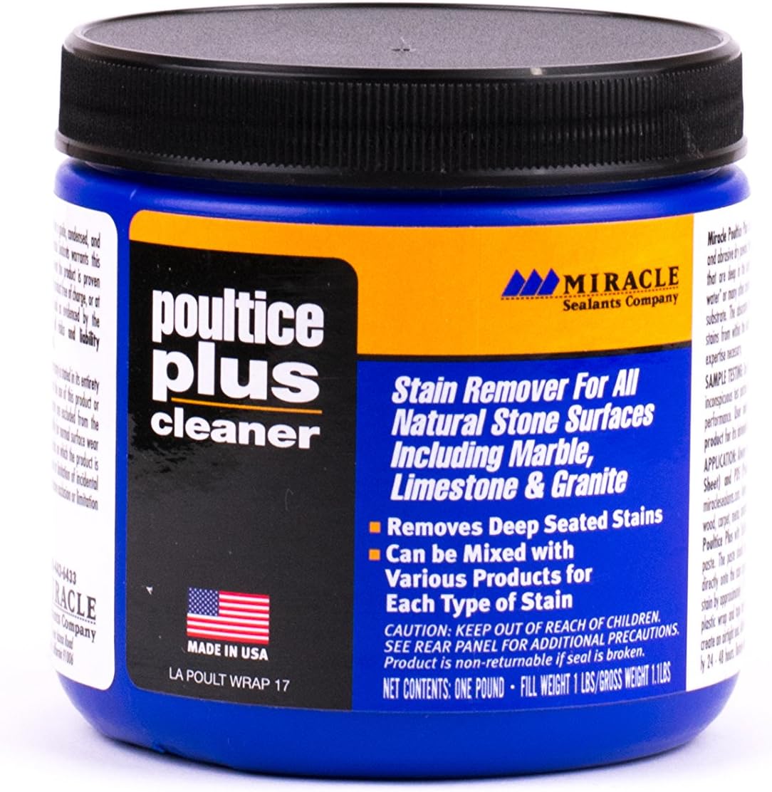 Miracle Sealants Poultice Plus Stain Remover for Countertops, Tile, Stone & Masonry, 1 lb, 3 Pack