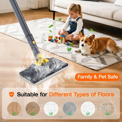 ScrubWiz 10-in-1 Steam Cleaner, Steam Mop & Detachable Handheld Steam Cleaner, 320ml Water Tank, 10s Fast Heating, Portable Steamer for Kitchen, Floor, Tiles, Window, BBQ Grill, Car, Bright White