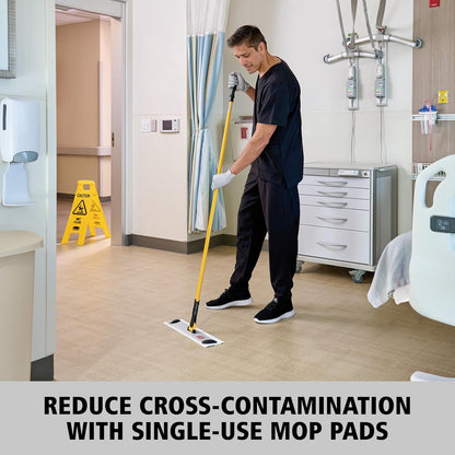 Rubbermaid Commercial Products HYGEN Pulse Single Sided Microfiber Spray Mop Kit for Hardwood/Tile/Laminated Floors Yellow Perfect for Kitchen/Lobby/Bathroom Cleaning