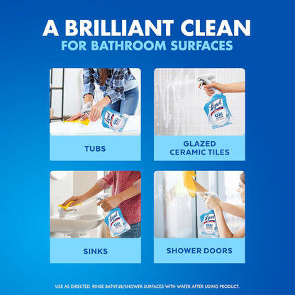Lysol Power Foaming Bathroom Cleaner, Multipurpose Cleaner for Showers, Bathtubs, Sinks, Disinfectant Spray Kills 99.9% of Germs, Zero Bleach Cleaning Spray, 32 Oz.
