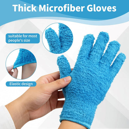 Microfiber Gloves for Plants,4Pairs Reusable Plant Gloves Dusting Washable Mittens Cleaning Glove Microfiber Dusters for House Furniture Blinds Kitchen Plants