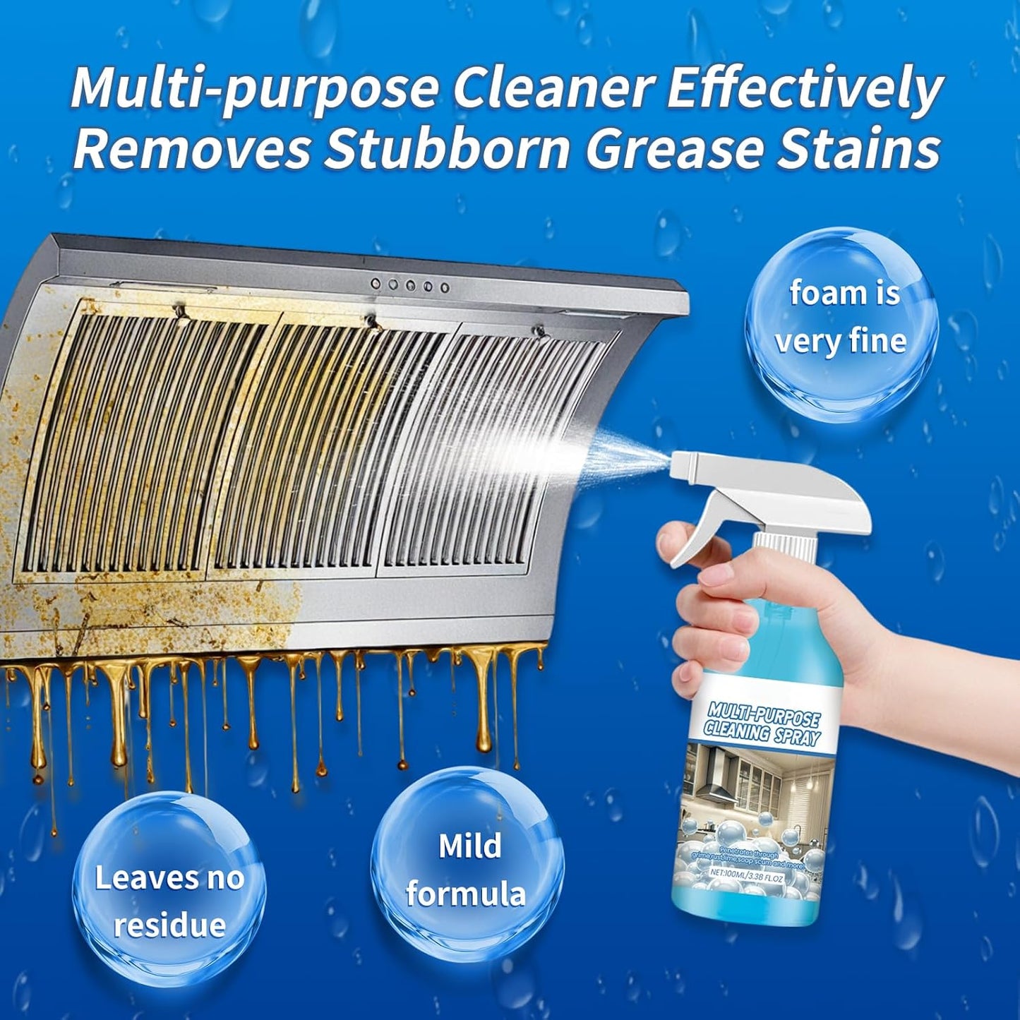 2Pack Spray Cleaner, 2026 New Multi Purpose Cleaning Spray, Upgraded Foam Sprays for Ovens, Powerful Degreaser Sprays for Kitchen, Convenient Handheld Cleaner for Home Family,with towels and sponges