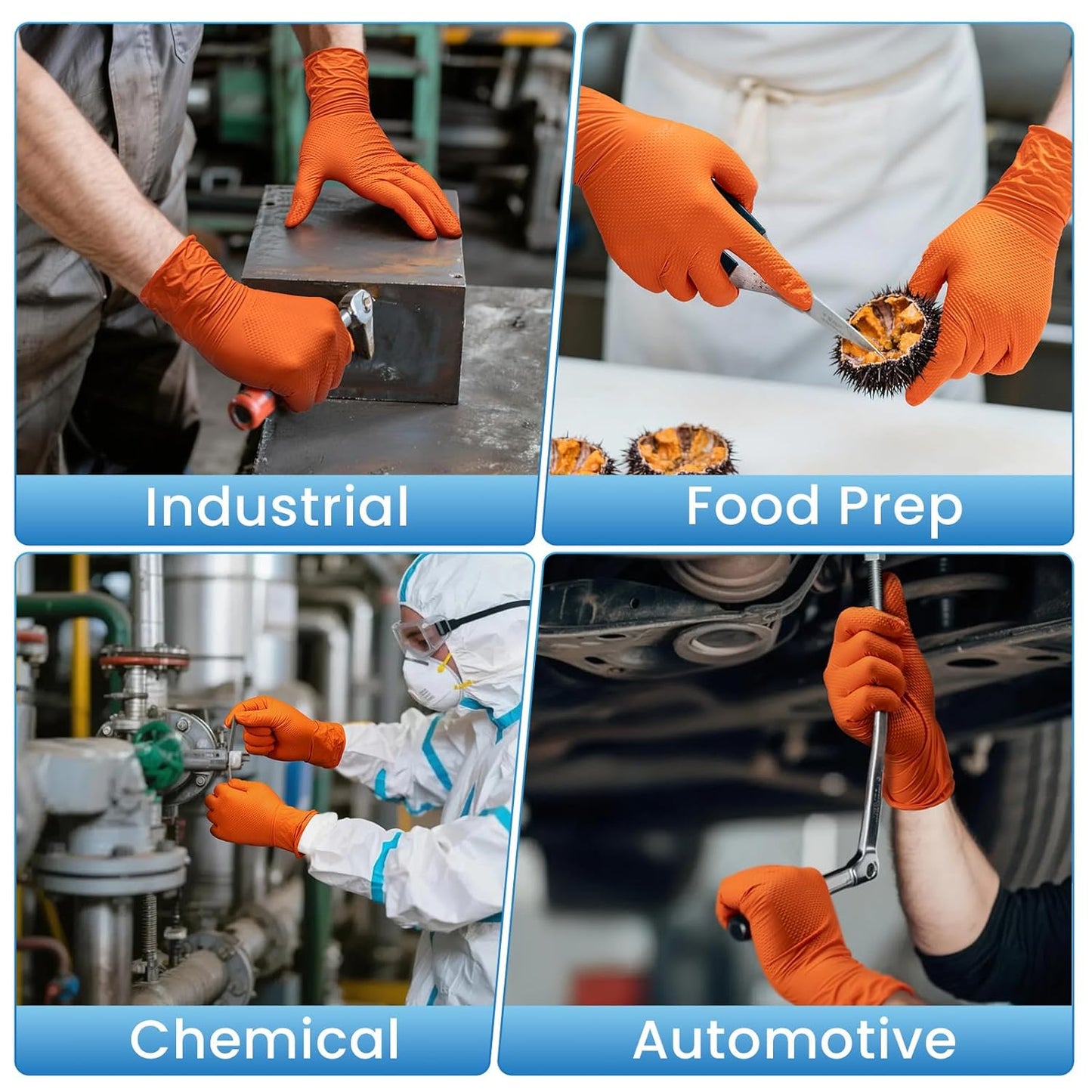Borje Nitrile Gloves Large, 100 Count Disposable Gloves, Black, Latex-Free Powder-Free, Medical Exam, Food Safe, Cleaning, Cooking