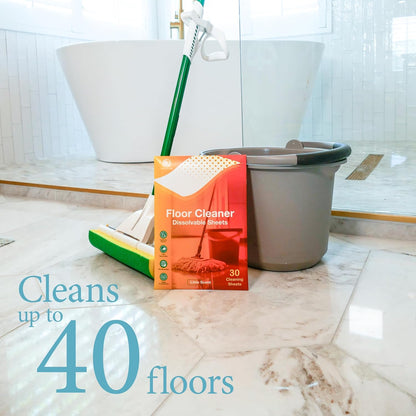 Dissolvable Toilet Bowl Cleaner Sheets (No Bottles, Easy Clean, Quick-Dissolving, Mess-Free, Septic-Safe Cleaning for Home & Office) - 40 Sheets, Pine Scent