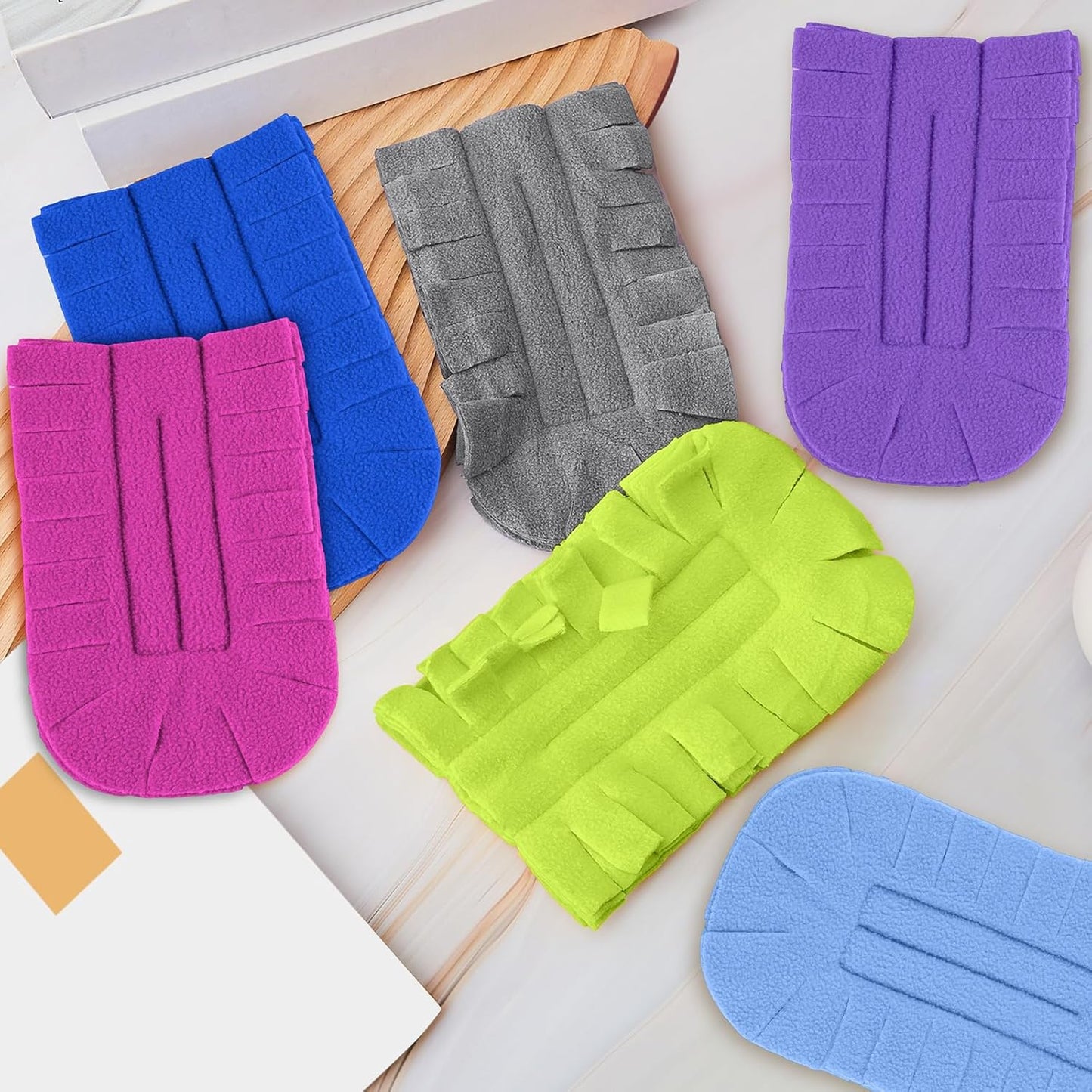 Zubebe 12 Pcs Duster Refill Reusable Fleece Duster Refills Feather Flat Dusters Multi Surface Washable Cleaning Pads Tools for Home, Blinds, Car, Pet, Furniture, Fans (Dark Color)