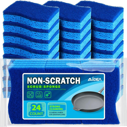 AIDEA XL Sponges Kitchen, 12Count, Non-Scratch Dish Sponges, Large Natural Sponge for Non Stick Cookware, Cellulose Cleaning Sponge for Dishes, Bathroom, Household