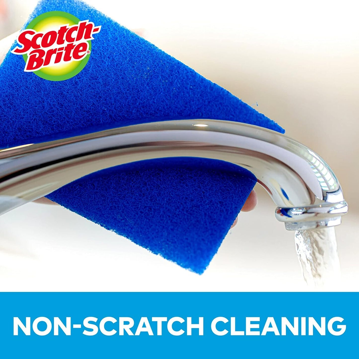 Scotch-Brite Zero Scratch Scouring Pad, Effective + Gentle Dish Scrubber for Household Cleaning, 3 Scrub Pads for Dishes, Nonstick Pots and Pans, Glass, Tubs, Showers, Reusable & Durable