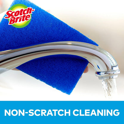 Scotch-Brite Zero Scratch Scouring Pad, Effective + Gentle Dish Scrubber for Household Cleaning, 3 Scrub Pads for Dishes, Nonstick Pots and Pans, Glass, Tubs, Showers, Reusable & Durable