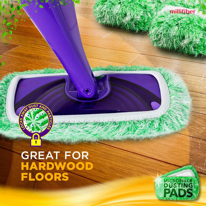 Millifiber Reusable Mop Pads Compatible with Swiffer WetJet (2 Pack) - Microfiber Mop Refill for Wet Mopping Cloths - Hardwood Floor Cleaning Spray Pads Reusable Replacements