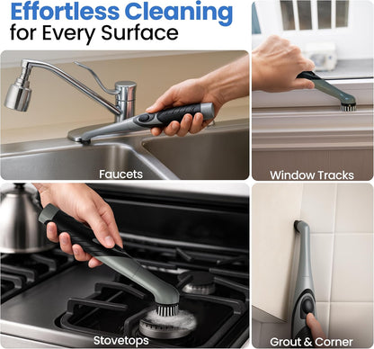 BEEST GroutCare 10000 Electric Spin Scrubber - Bathroom Cleaning Brush w/ 2 Replaceable Heads, IPX6 Waterproof - Cordless Electric Cleaning Brush Scrubber for Bathtub, Shower, Grout, Tile, Kitchen