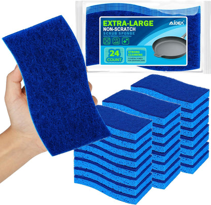 AIDEA XL Sponges Kitchen, 12Count, Non-Scratch Dish Sponges, Large Natural Sponge for Non Stick Cookware, Cellulose Cleaning Sponge for Dishes, Bathroom, Household