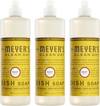 Mrs. MEYER'S CLEAN DAY Liquid Dish Soap, Blueberry Scent, 16 Fl Oz Bottle - 3 Pack
