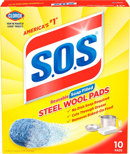 S.O.S Steel Wool Soap Pads, Lemon Fresh, 10 Count