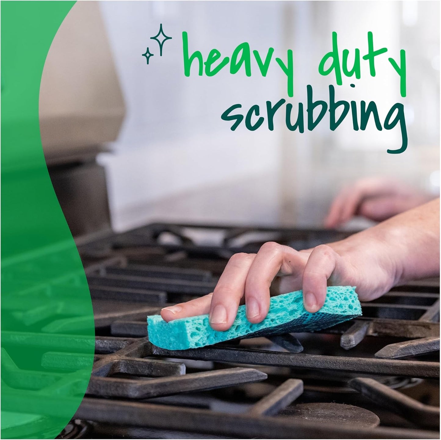 Scotch-Brite Odor Resist Heavy Duty Scrub Sponge, Dishwasher-Safe Kitchen sponges for Serious Scrubbing, Multipurpose Dish Sponge for Stuck-On Messes, 3 Scrubbing Sponges
