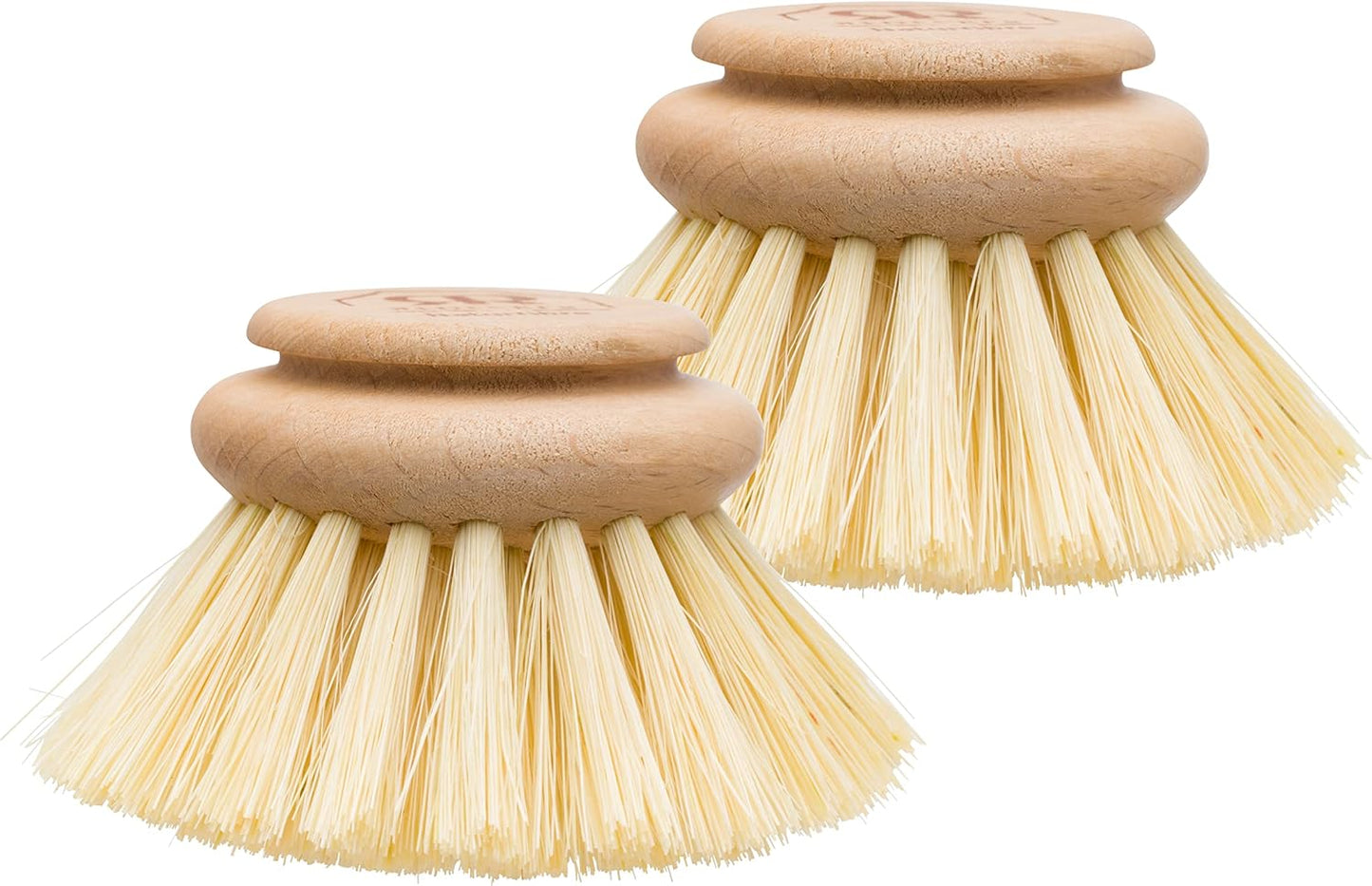 REDECKER Replacement Head for Dish Brush, 1-5/8-inch, Set of 2, 100% Natural Tampico Fiber and Untreated Beechwood, Made in Germany - Natural Dish Brush Replacement Heads