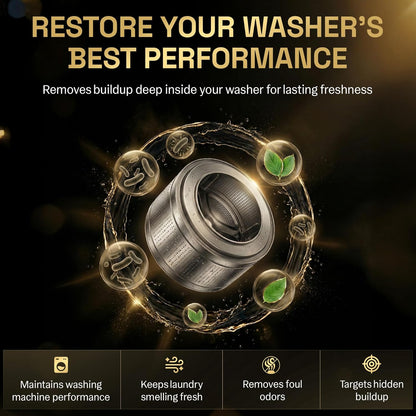 Washing Machine Cleaner Tablets | 24 Pack | Ultra Deep Clean | Eliminates Odors | Washer Cleaner Tablets for HE Front Loader & Top Load Washer | Compatible with All Machines | 1 Year Supply | Zyro