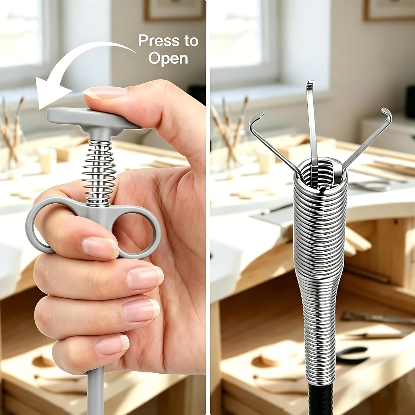 Drain Clog Remover Snake Tool for Hair and Debris, Unclog Toilet, Sink, Shower, Bathtub, Sewer